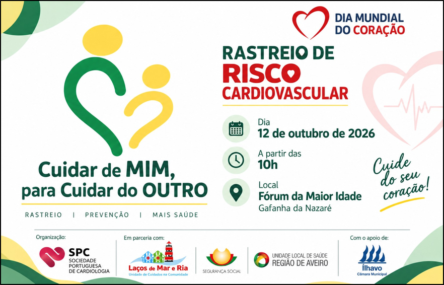 Rastreio de Risco Cardiovascular realiza-se a 12 de outubro